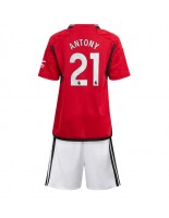 Manchester United Antony #21 Domácí dres pro děti 2023-24 Krátký Rukáv (+ trenýrky)